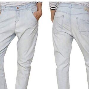 Light Grey Boyfriend Tapered Leg Jeans by Maison Scotch Distressed with Ink 28